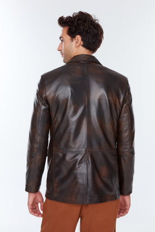 Eriksen Men's Brown Leather Jacket