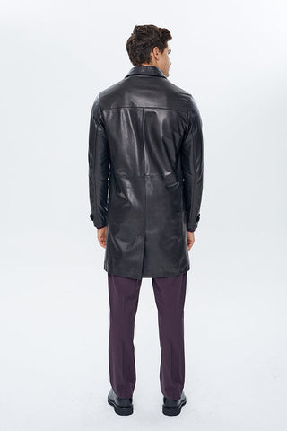 De Bruyne Men's Black Leather Coat