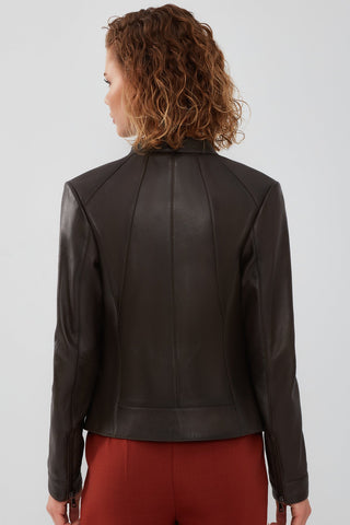Kim Women's Mink Short Leather Jacket