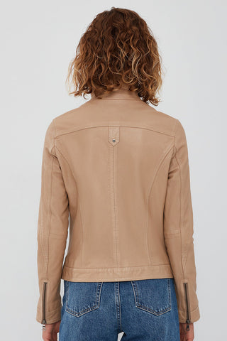 Fiesta Women's Beige Leather Jacket