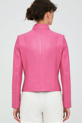 Alicia Pink Women's Leather Jacket