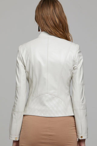 Donna Women's Beige Leather Jacket