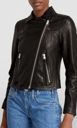All Saints Dalby Black Biker Leather Jacket