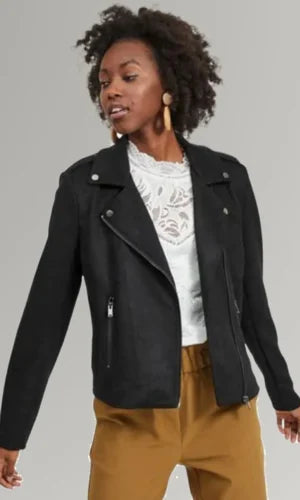 Women's Biker Lapel Collar Jacket