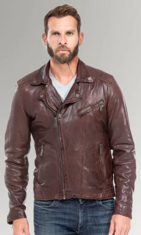 Men's Brown Biker Vintage Leather Jacket