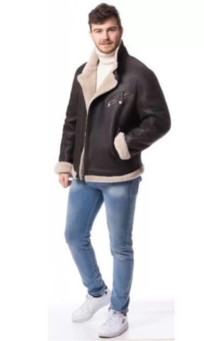 Monique Mitchell Shearling Black Leather Jacket