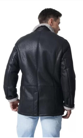 Nicholas Men's Black Leather Coat