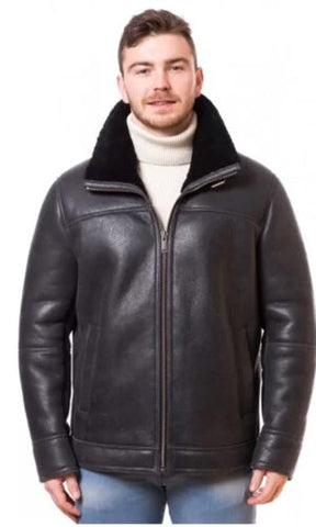 Octavio Zayne Leather Jacket With Shearling Collar