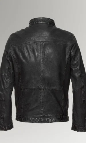 Men's Waxed Biker Leather Jacket