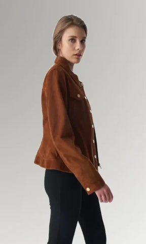 Women's Brown Suede Leather Jacket