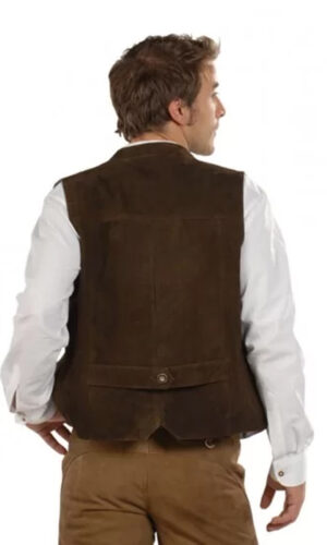 Perry Cobb Dark Brown Leather Vest Coat