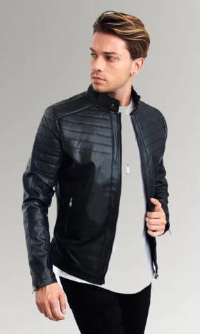 Men's Stylish Moto Leather Jacket