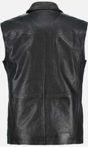 Ryan Sparks Leather Vest Coat For Men