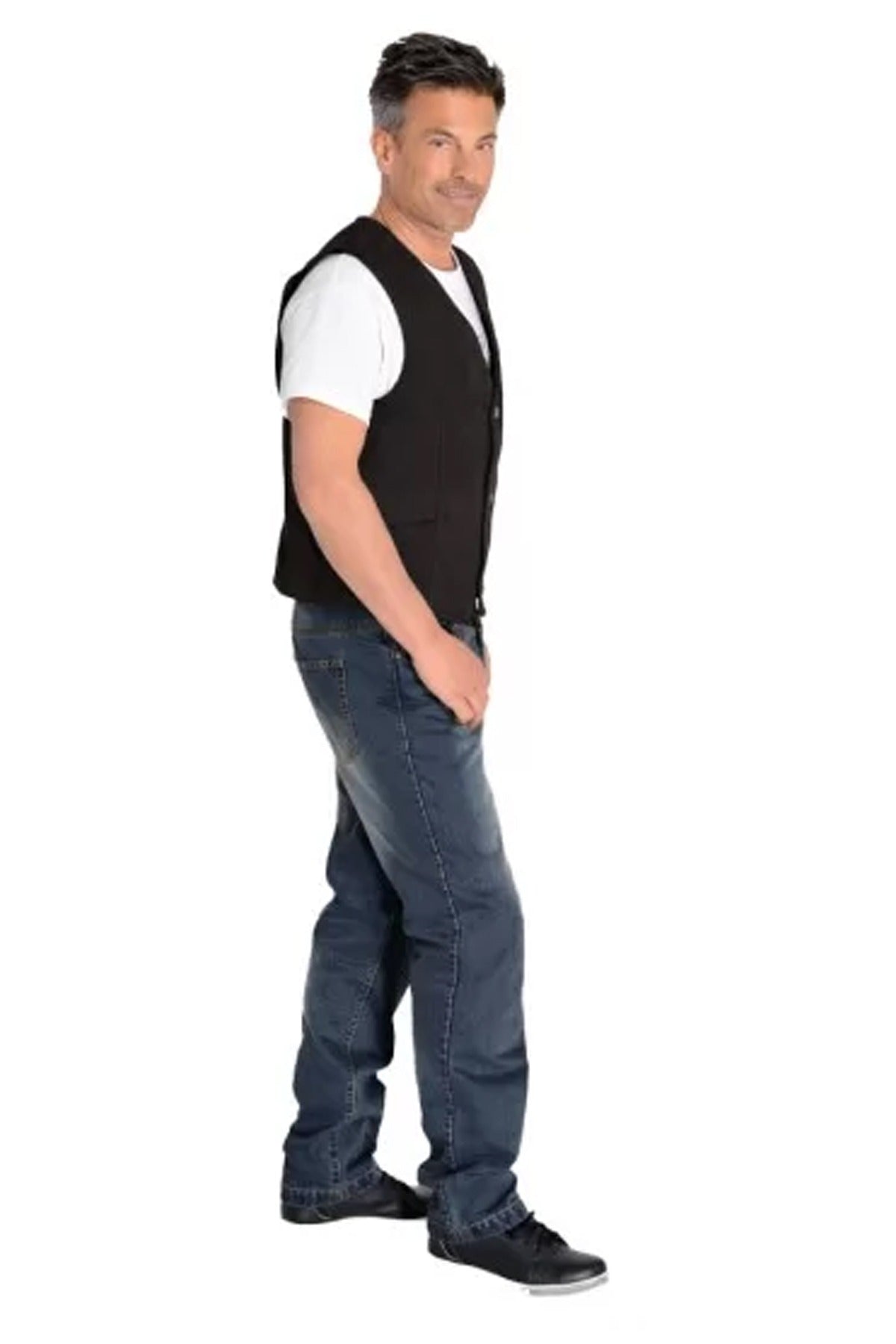 Shaun Riley Black Classic Vest For Men