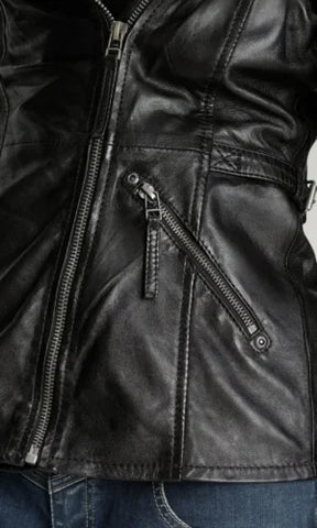 Biker Leather Jacket for Women's