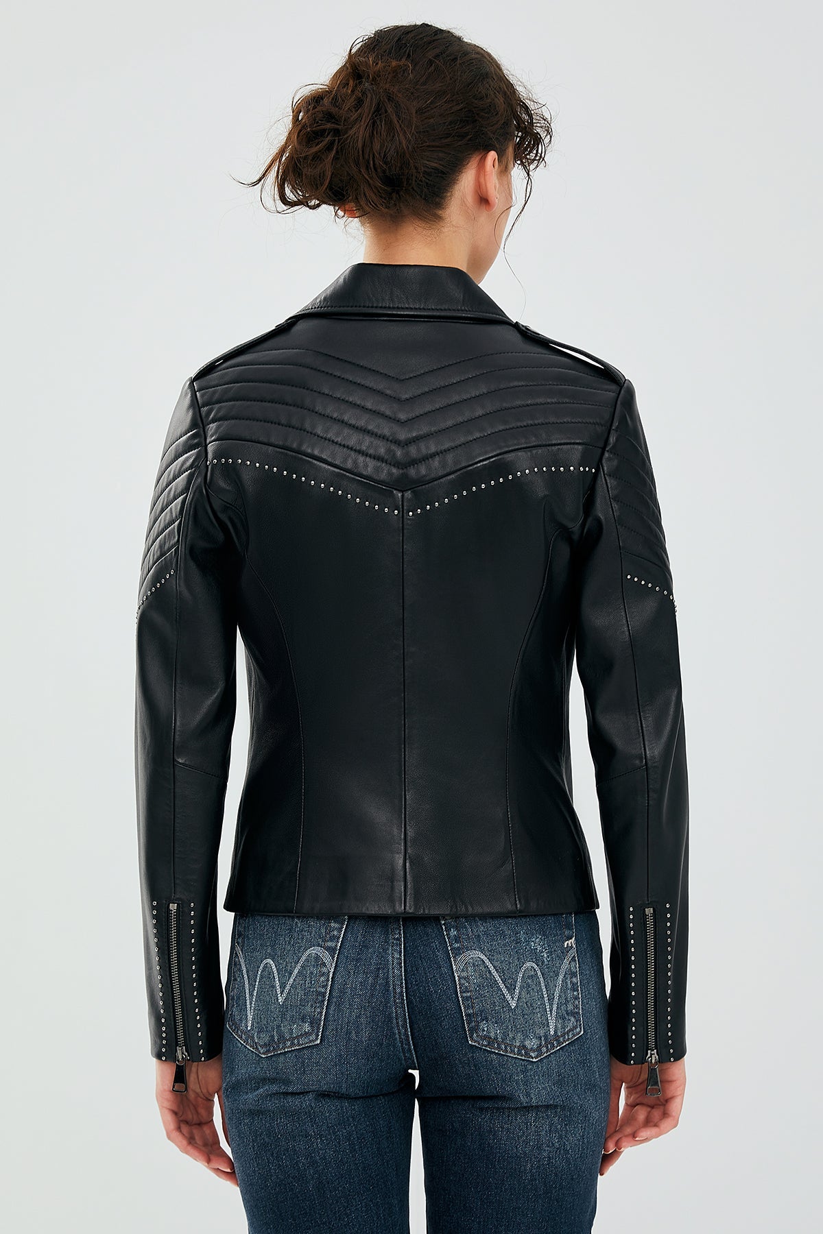 Magic Women's Black Biker Leather Jacket