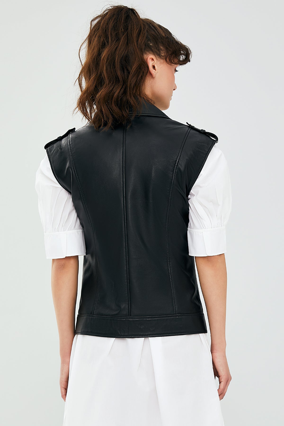 Cuba Women's Black Leather Vest