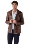 Nathaniel Brown Leather Jacket For Men