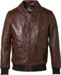 Men’s Classic A2 Brown Leather Bomber Jacket