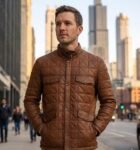 Maverick Quilted Tan Leather Jacket