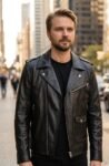 Jax Black Genuine Leather Biker Jacket