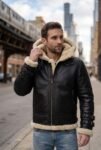 Tom B3 Heritage Distressed Shearling Leather Bomber Jacket