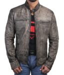 Antique Black Leather Jacket For Men