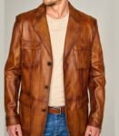 Camel Kevin Brown Coat For Men