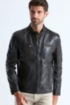 Austin Black Leather Jacket For Men