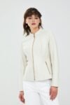 Diana White Sheepskin Leather Jacket For Women's