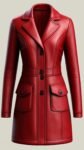 Red Sheepskin Leather Coat for Women