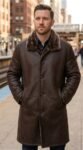 Walker Mahogany Heritage Long Leather Trench Coat