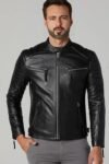 Valentino Black Rider Leather Jacket for Men's