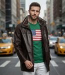 Maverick Brown Fur-Collar Leather Jacket