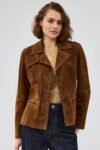 Women's Premium Suede Brown Tailored Jacket