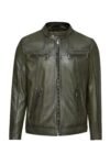 Ultimo Olive Green Premium Leather Jacket for Men's