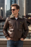 Patrick Aviator G1 Brown Leather Flight Jacket