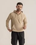 Men’s Minimal Beige Pullover Hoodie