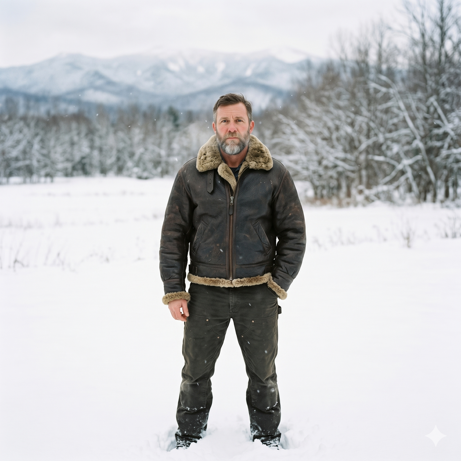 B3 Bomber Brown Leather Jacket Full