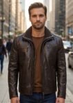 Martin Classic Brown Leather Jacket for Men