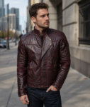The Ravager Renegade Distressed Maroon Leather Jacket