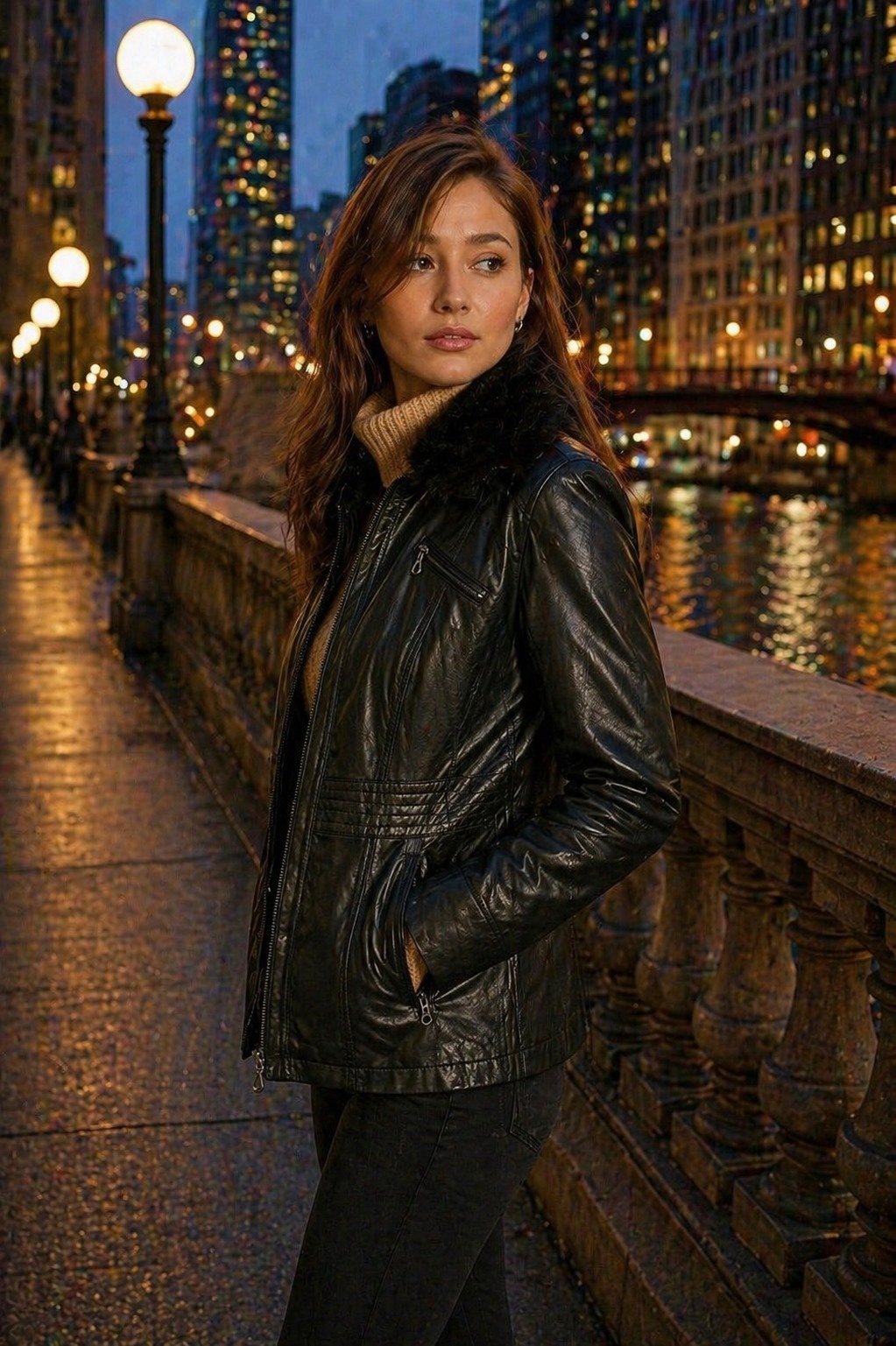 Rachel-Black-Fur-Collar-Women-Leather-Jacket-side