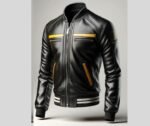 Black Bomber Stylish Leather Jacket For Men