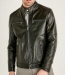 Black Alanzo Men's Leather Jacket