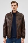 Felix Brown Leather Jacket For Men