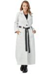 Natalia White Long Leather Coat For Women