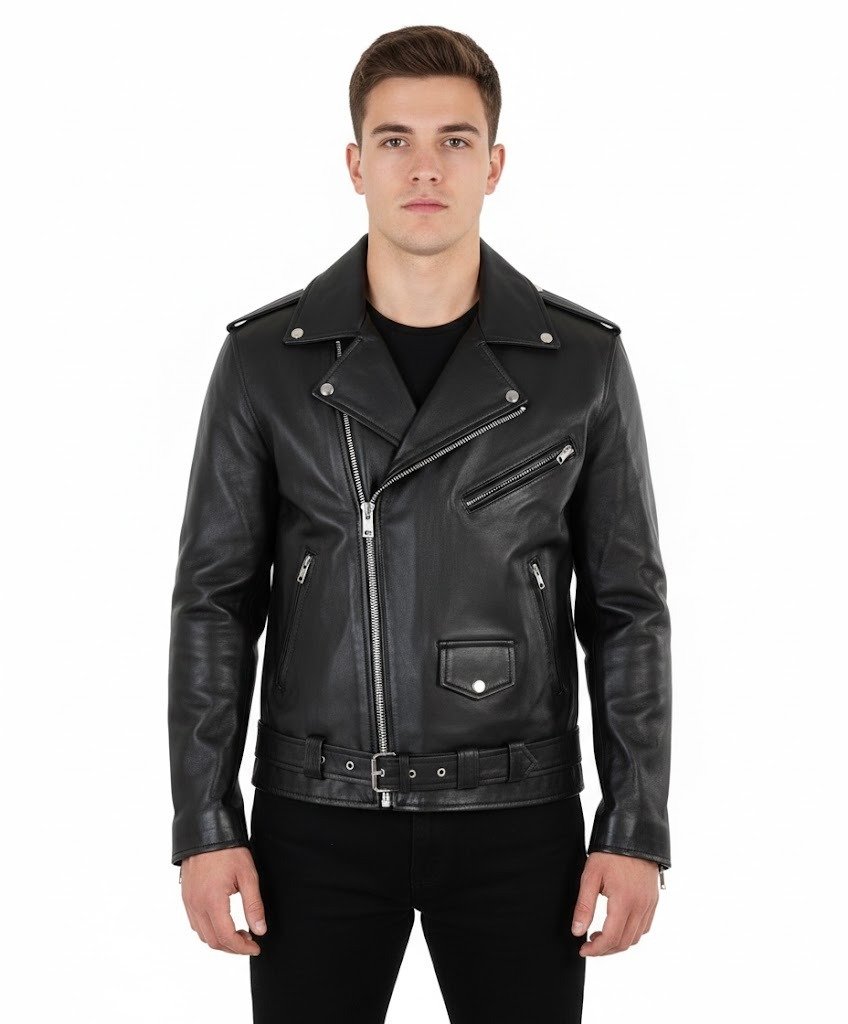 Men's Asymmetric Biker Jacket