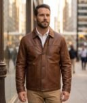 Maverick Tan Leather Field Jacket
