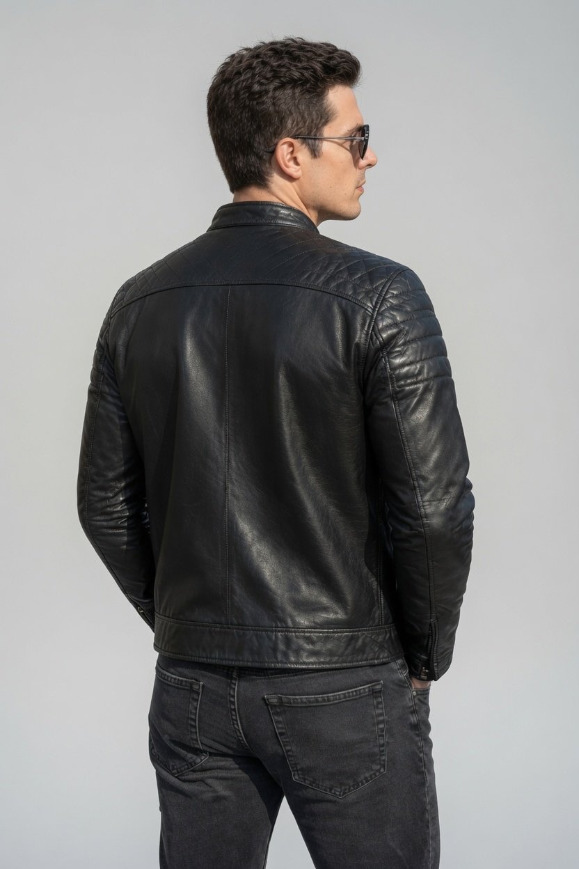 Mens-Premium-Black-Quilted-Biker-Leather-Moto-Jacket back