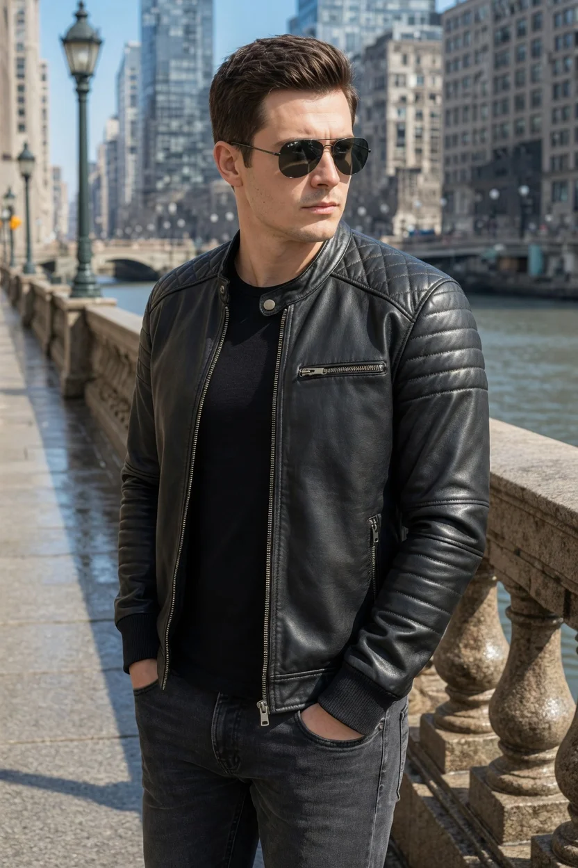 Mens-Premium-Black-Quilted-Biker-Leather-Moto-Jacket-front-side